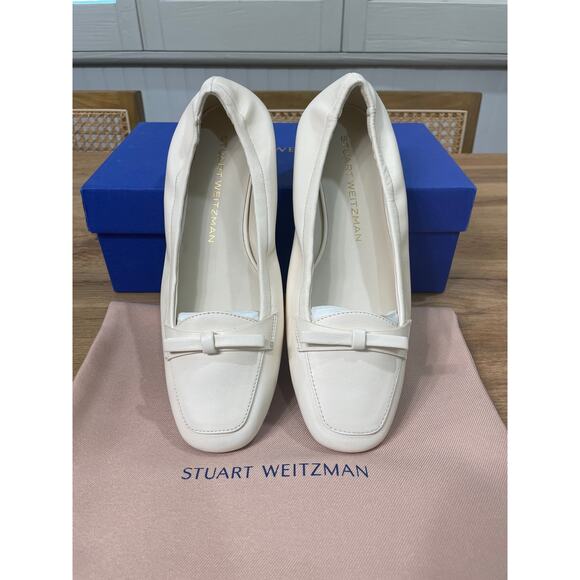 Stuart Weitzman Tully Loafer Seashell Lacquered Nappa Size 6.5 NIB Ballet Flat - Picture 5 of 14